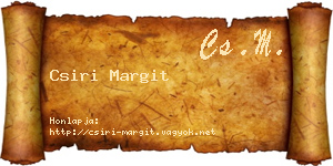 Csiri Margit névjegykártya